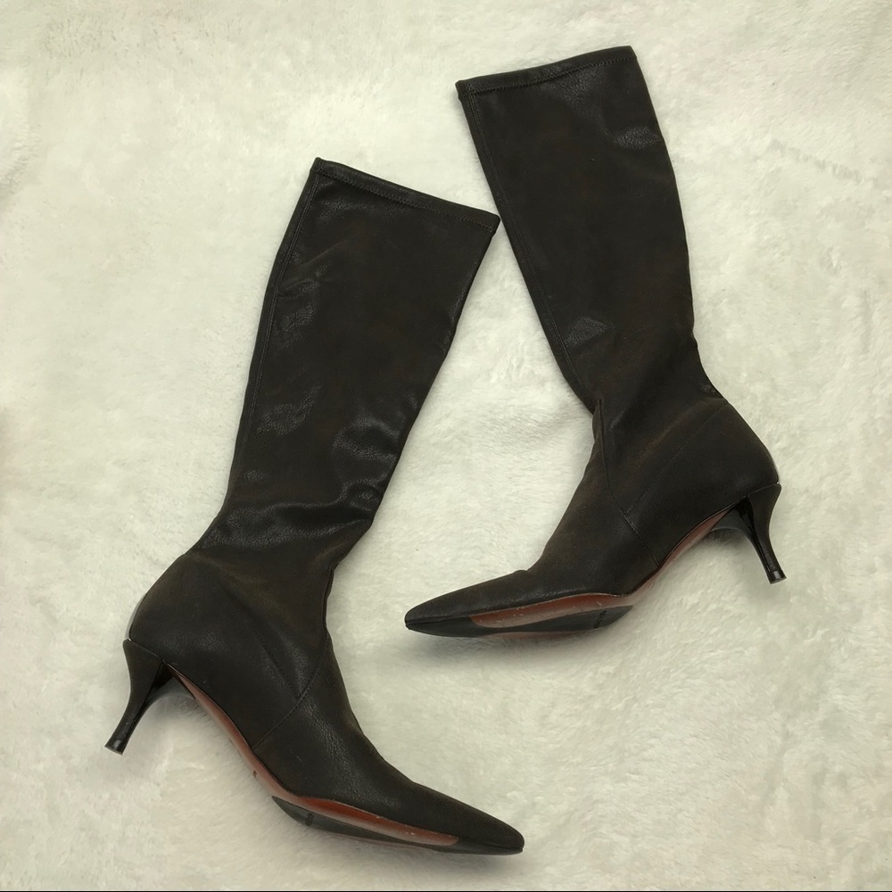 Donald Pliner Leather Pointy Toe Heeled Boots